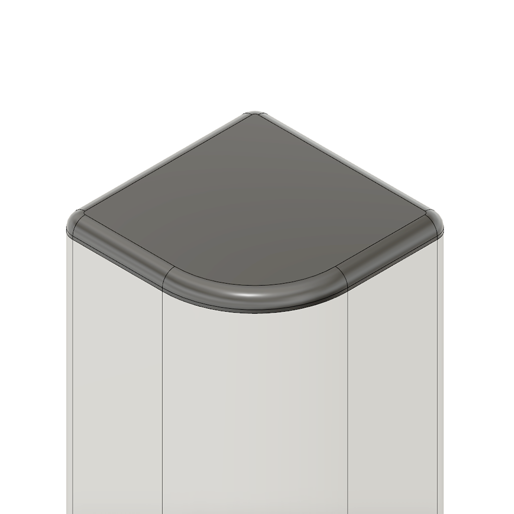 60-220-1 MODULAR SOLUTIONS POLYAMIDE PART<br>END CAP 32MM X 32MM ROUND CORNER BLACK